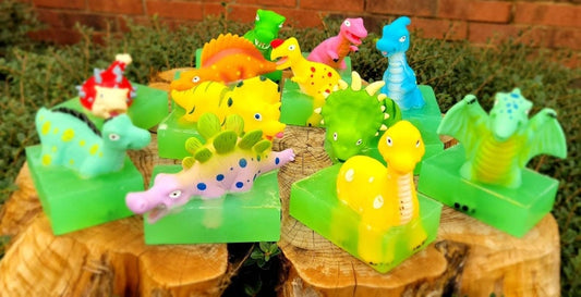Dinosaur Soap, Bubblegum Scented Soap, Handmade Soap For Kids, Dinosaur Bath Toy